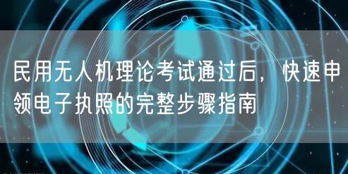 民用无人机理论考试通过后,快速申领电子执照的完整步骤指南