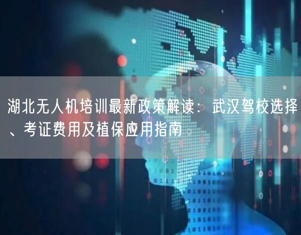 湖北无人机培训最新政策解读:武汉驾校选择、考证费用及植保应用指南