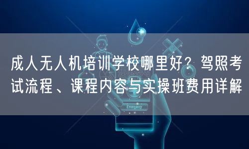 成人无人机培训学校哪里好?驾照考试流程、课程内容与实操班费用详解