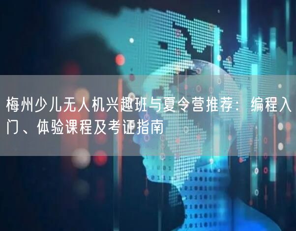 梅州少儿无人机兴趣班与夏令营推荐:编程入门、体验课程及考证指南