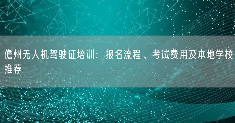 儋州无人机驾驶证培训：报名流程、考试费用及本地学校推荐
