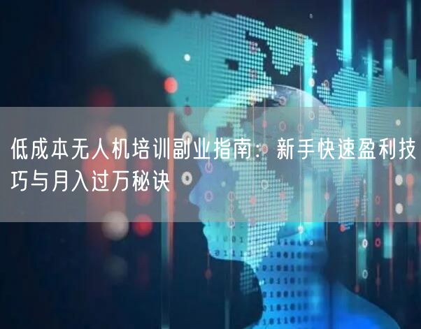 低成本无人机培训副业指南:新手快速盈利技巧与月入过万秘诀
