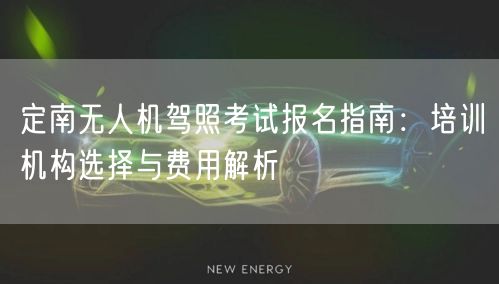 定南无人机驾照考试报名指南：培训机构选择与费用解析