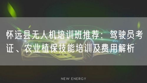怀远县无人机培训班推荐:驾驶员考证、农业植保技能培训及费用解析