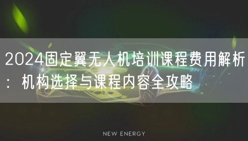 2024固定翼无人机培训课程费用解析：机构选择与课程内容全攻略