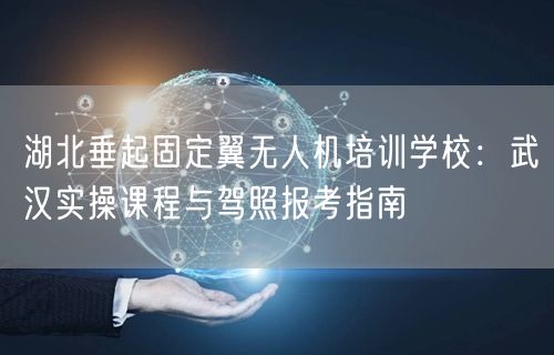 湖北垂起固定翼无人机培训学校:武汉实操课程与驾照报考指南