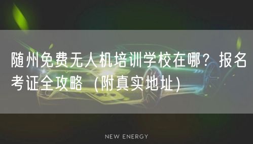 随州免费无人机培训学校在哪?报名考证全攻略(附真实地址)