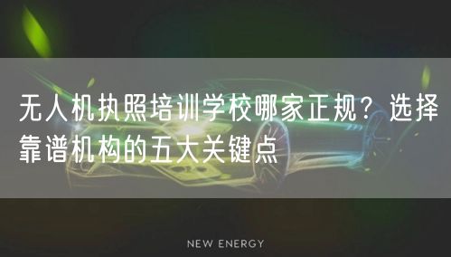 无人机执照培训学校哪家正规?选择靠谱机构的五大关键点