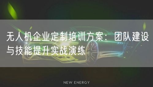 无人机企业定制培训方案：团队建设与技能提升实战演练