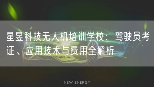 星昱科技无人机培训学校:驾驶员考证、应用技术与费用全解析