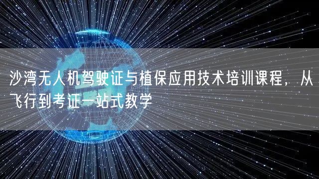 沙湾无人机驾驶证与植保应用技术培训课程,从飞行到考证一站式教学