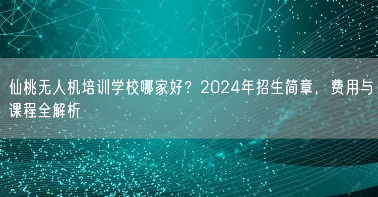 仙桃无人机培训学校哪家好?2024年招生简章,费用与课程全解析