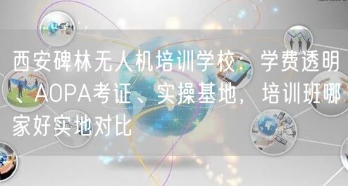 西安碑林无人机培训学校：学费透明、AOPA考证、实操基地，培训班哪家好实地对比