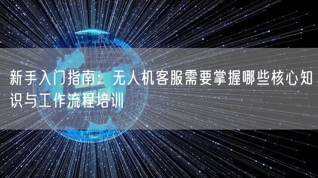 新手入门指南:无人机客服需要掌握哪些核心知识与工作流程培训