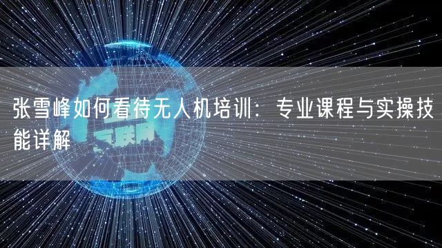 张雪峰如何看待无人机培训：专业课程与实操技能详解