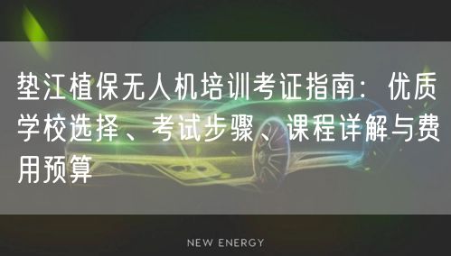 垫江植保无人机培训考证指南：优质学校选择、考试步骤、课程详解与费用预算