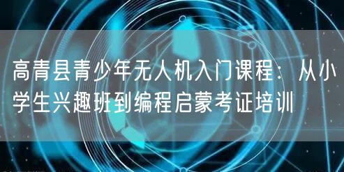 高青县青少年无人机入门课程:从小学生兴趣班到编程启蒙考证培训 高青县青少年无人机入门课程:从小学生兴趣班到编程启蒙考证培训