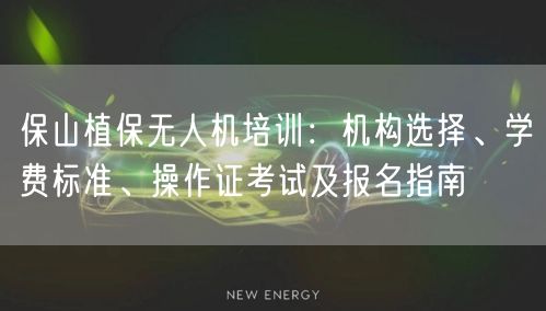 保山植保无人机培训:机构选择、学费标准、操作证考试及报名指南 保山植保无人机培训:机构选择、学费标准、操作证考试及报名指南