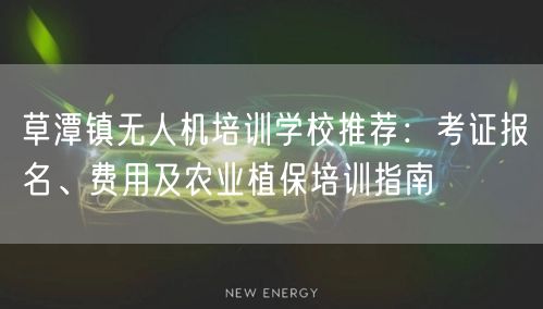 草潭镇无人机培训学校推荐：考证报名、费用及农业植保培训指南