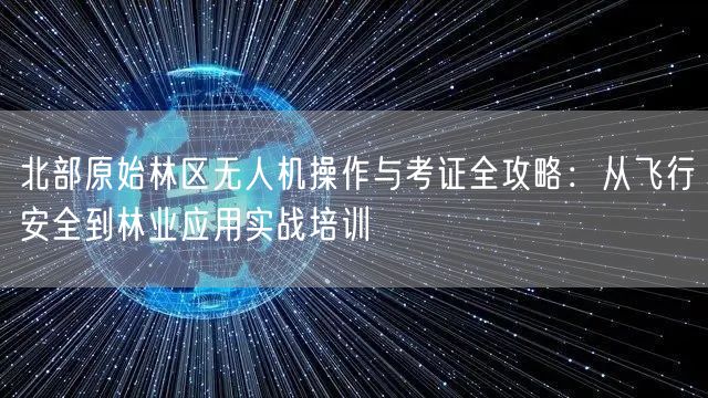 北部原始林区无人机操作与考证全攻略:从飞行安全到林业应用实战培训