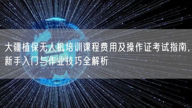 大疆植保无人机培训课程费用及操作证考试指南，新手入门与作业技巧全解析