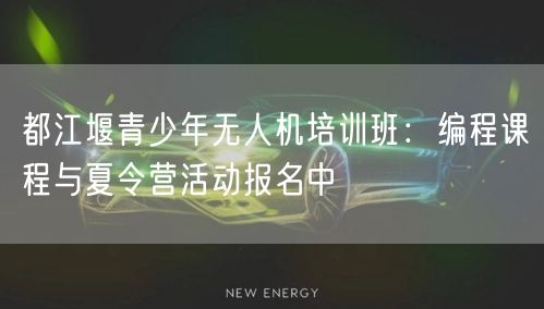 都江堰青少年无人机培训班：编程课程与夏令营活动报名中