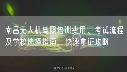 南昌无人机驾照培训费用、考试流程及学校选择指南，快速拿证攻略