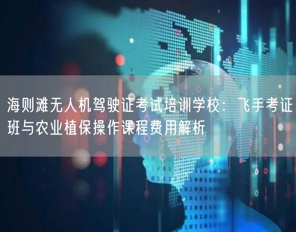 海则滩无人机驾驶证考试培训学校:飞手考证班与农业植保操作课程费用解析