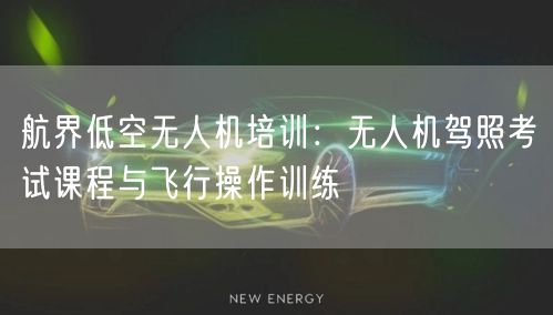 航界低空无人机培训:无人机驾照考试课程与飞行操作训练