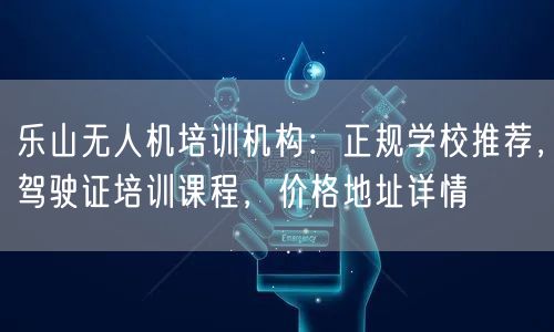 乐山无人机培训机构：正规学校推荐，驾驶证培训课程，价格地址详情