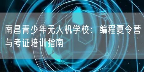 南昌青少年无人机学校：编程夏令营与考证培训指南