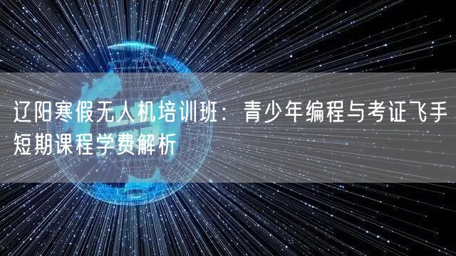 辽阳寒假无人机培训班:青少年编程与考证飞手短期课程学费解析 辽阳寒假无人机培训班:青少年编程与考证飞手短期课程学费解析