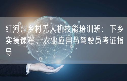 红河州乡村无人机技能培训班：下乡实操课程、农业应用与驾驶员考证指导