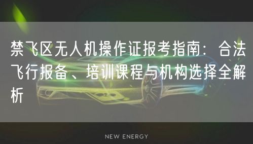 禁飞区无人机操作证报考指南：合法飞行报备、培训课程与机构选择全解析