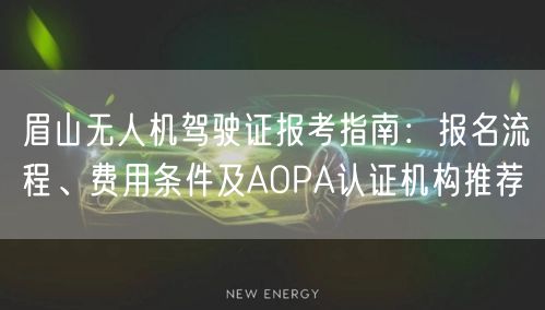 眉山无人机驾驶证报考指南：报名流程、费用条件及AOPA认证机构推荐